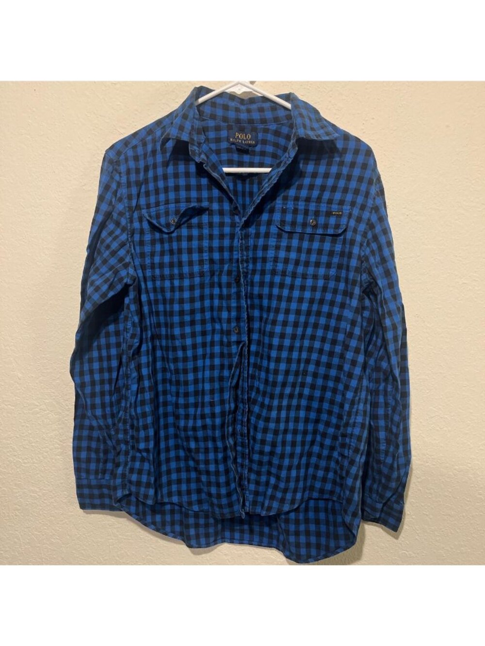 Blue Polo Ralph Lauren Flannel Size YXL (FITS Medium)